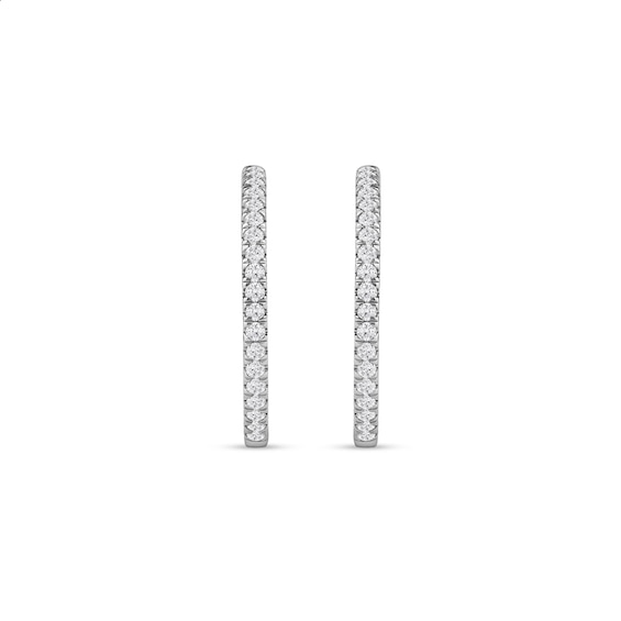 1 CT. T.w. Certified Lab-Grown Diamond Inside-Out Hoop Earrings in 14K White Gold (F/Si2)