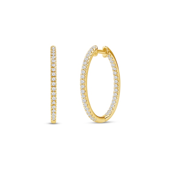 1/2 CT. T.w. Certified Lab-Grown Diamond Inside-Out Hoop Earrings in 14K Gold (F/Si2)