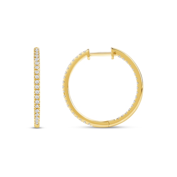 1/2 CT. T.w. Lab-Grown Diamond Inside-Out Hoop Earrings in 14K Gold (F/Si2)