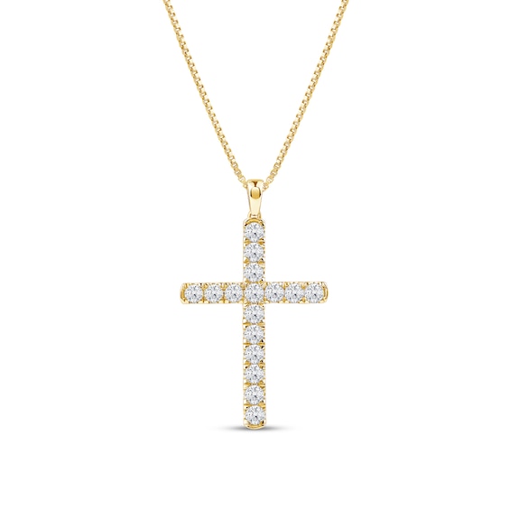 CT. T.w. Certified Lab-Grown Diamond Cross Pendant in 14K Gold (F/Si2