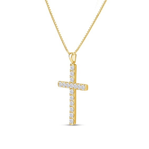 CT. T.w. Certified Lab-Grown Diamond Cross Pendant in 14K Gold (F/Si2
