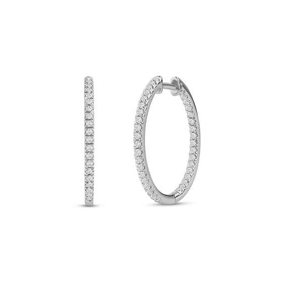1/ CT. T.w. Certified Lab-Grown Diamond Inside-Out Hoop Earrings in 14K Gold (F/Si2