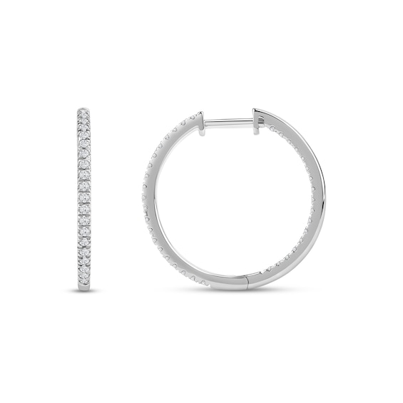 1/ CT. T.w. Certified Lab-Grown Diamond Inside-Out Hoop Earrings in 14K Gold (F/Si2