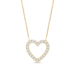1/2 CT. T.W. Certified Lab-Grown Diamond Heart Necklace in 14K Gold (F/SI2)