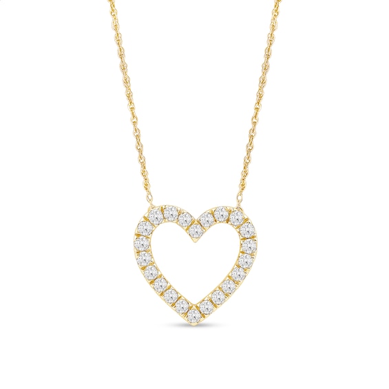 1/ CT. T.w. Certified Lab-Grown Diamond Heart Necklace in 14K Gold (F/Si2