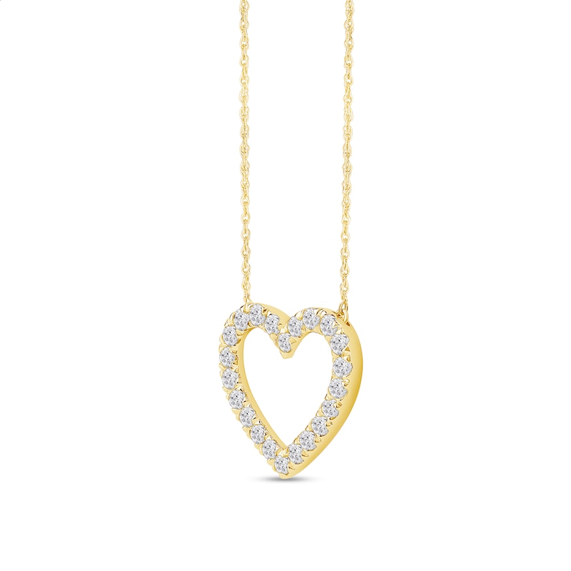 Main Image 2 of 1/2 CT. T.W. Certified Lab-Grown Diamond Heart Necklace in 14K Gold (F/SI2)