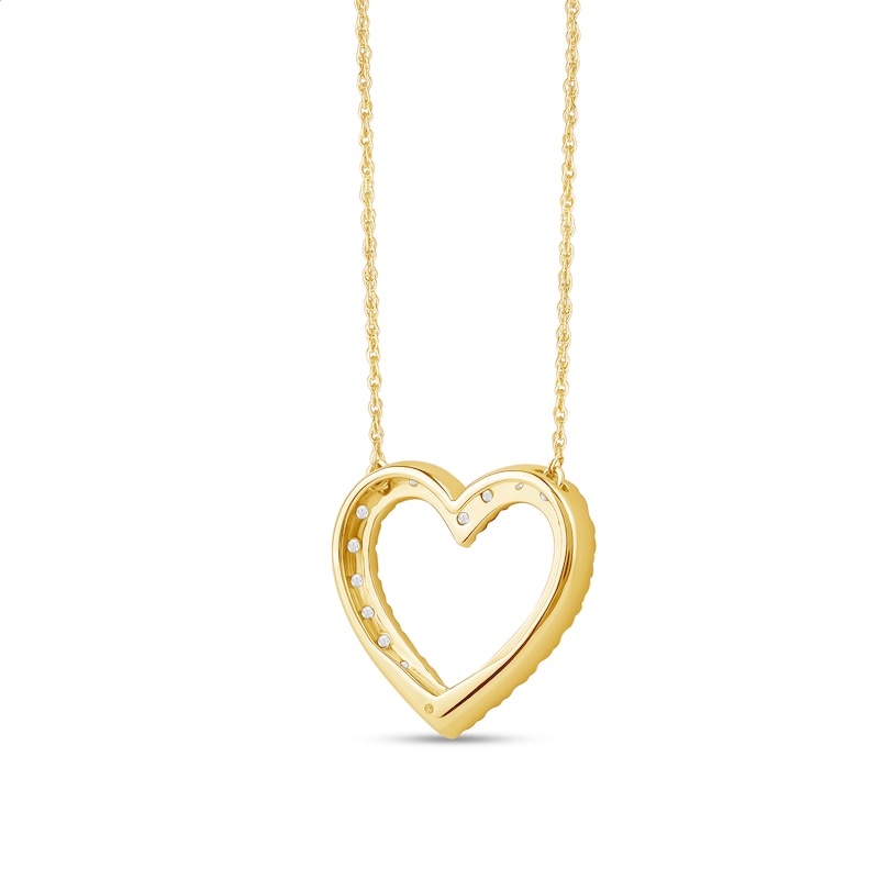 Main Image 3 of 1/2 CT. T.W. Certified Lab-Grown Diamond Heart Necklace in 14K Gold (F/SI2)