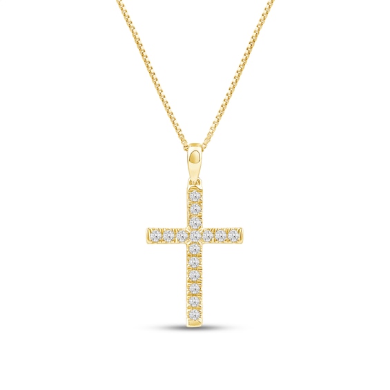1/4 CT. T.w. Certified Lab-Grown Diamond Cross Pendant in 14K Gold (F/Si2)