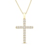 Thumbnail Image 1 of 1 CT. T.W. Certified Lab-Grown Diamond Cross Pendant in 14K Gold (F/SI2)
