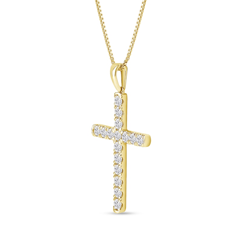 Main Image 2 of 1 CT. T.W. Certified Lab-Grown Diamond Cross Pendant in 14K Gold (F/SI2)