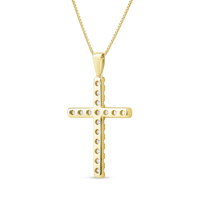 Main Image 3 of 1 CT. T.W. Certified Lab-Grown Diamond Cross Pendant in 14K Gold (F/SI2)