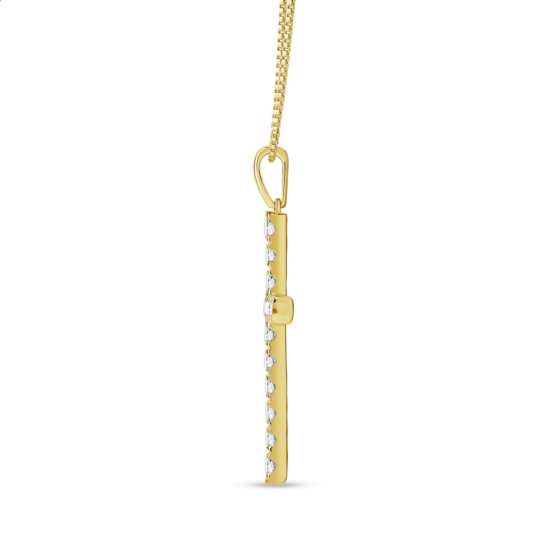 Main Image 4 of 1 CT. T.W. Certified Lab-Grown Diamond Cross Pendant in 14K Gold (F/SI2)