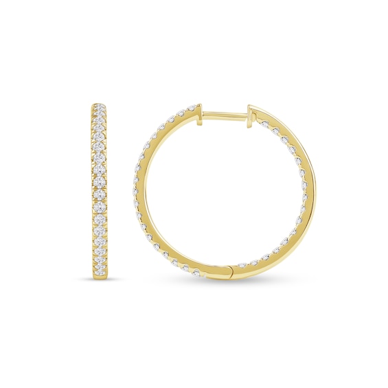 1 CT. T.w. Certified Lab-Grown Diamond Inside-Out Hoop Earrings in 14K Gold (F/Si2)