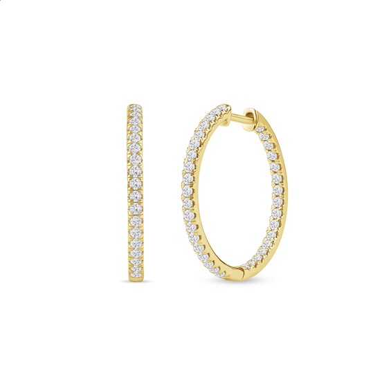 1 CT. T.w. Certified Lab-Grown Diamond Inside-Out Hoop Earrings in 14K Gold (F/Si2)