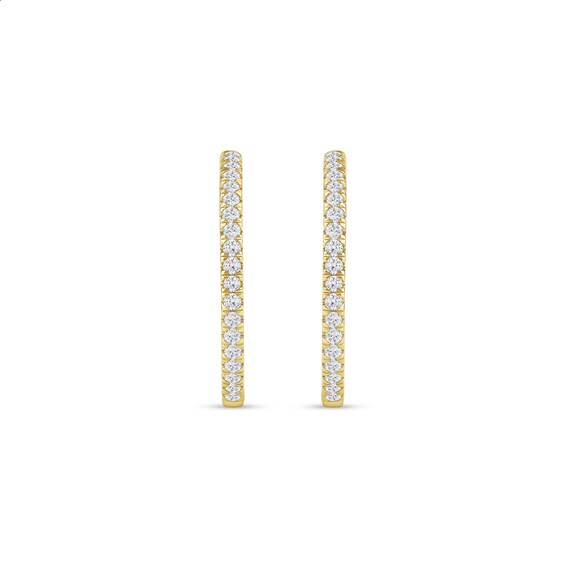 1 CT. T.w. Certified Lab-Grown Diamond Inside-Out Hoop Earrings in 14K Gold (F/Si2)
