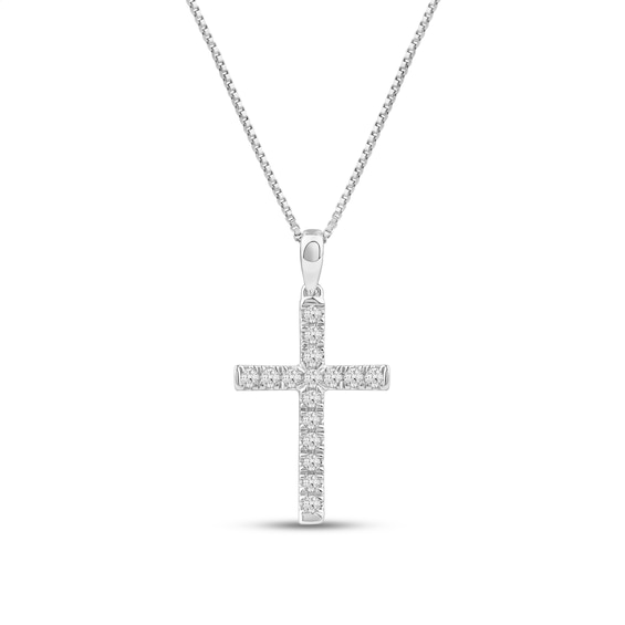 1/4 CT. T.w. Certified Lab-Grown Diamond Cross Pendant in 14K White Gold (F/Si2)