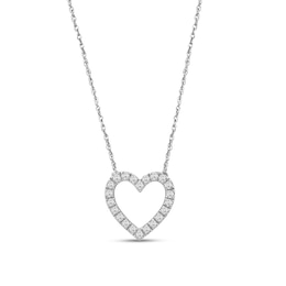 1/4 CT. T.W. Lab-Grown Diamond Heart Necklace in 14K White Gold (F/SI2)