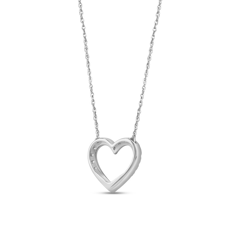 Main Image 3 of 1/4 CT. T.W. Certified Lab-Grown Diamond Heart Necklace in 14K White Gold (F/SI2)