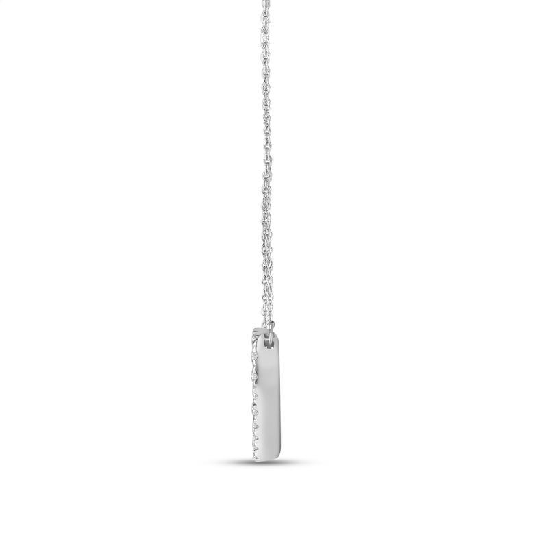Main Image 4 of 1/4 CT. T.W. Certified Lab-Grown Diamond Heart Necklace in 14K White Gold (F/SI2)