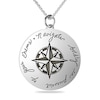 Thumbnail Image 1 of Engravable Inspirational Compass Medallion Pendant in Sterling Silver (4 Lines) - 22”