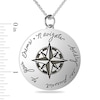 Thumbnail Image 3 of Engravable Inspirational Compass Medallion Pendant in Sterling Silver (4 Lines) - 22”