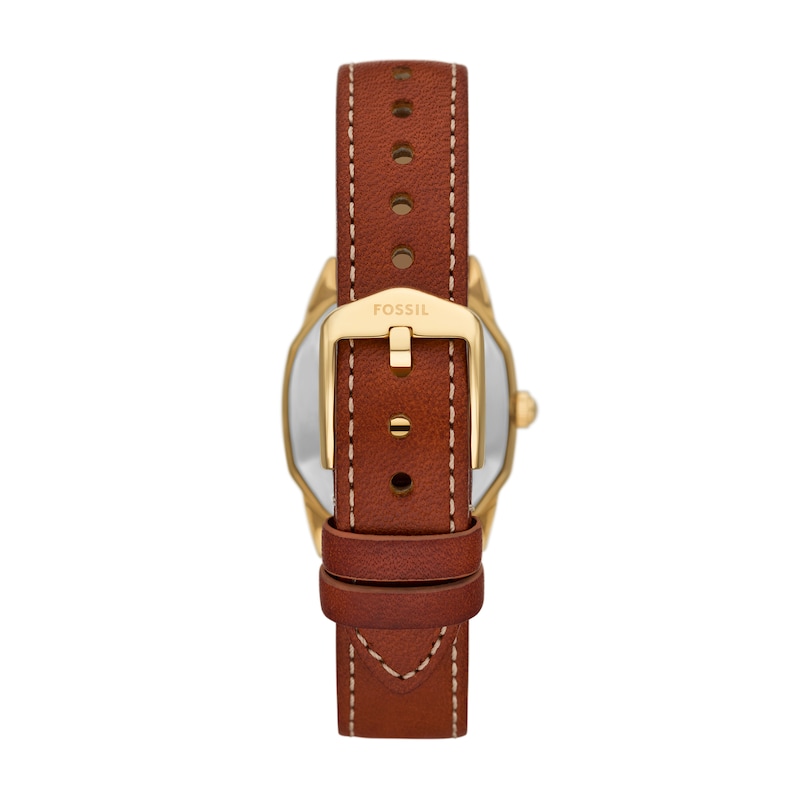 Main Image 3 of Ladies’ Fossil Harlow Octagonal Watch with Cream Dial and Brown Leather Strap (Model: ES5364)