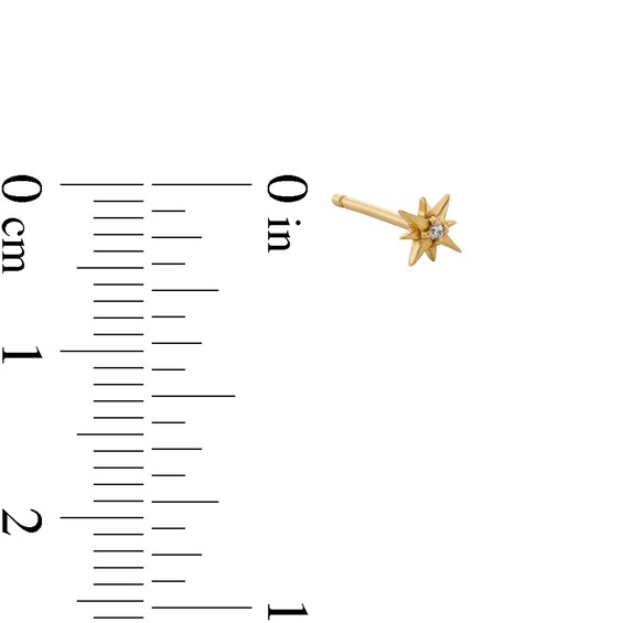 Lab-Grown Diamond Accent Star Single Cartilage Stud Earring in 14K Gold