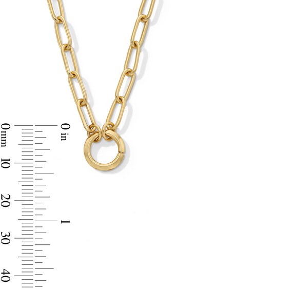 11.0mm Paper Clip Chain Necklace in Solid Sterling Silver with 18K Gold Plate