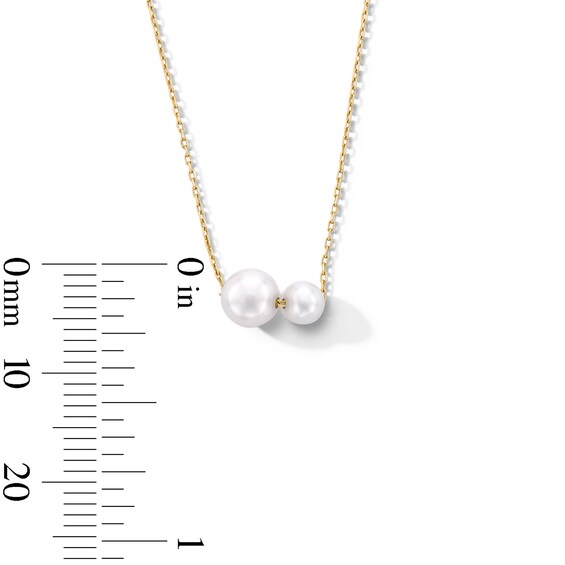 Freshwater Cultured Pearl Duo Necklace in 10K Gold