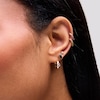 Thumbnail Image 2 of Emerald-Cut Black Agate and Lab-Grown Diamond Accent Single Cartilage Stud Earring in 14K Gold