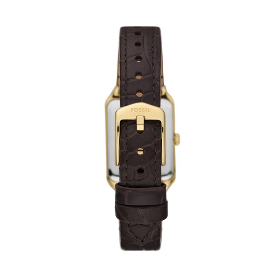 Ladiesâ Fossil Raquel Rectangular Watch with Brown Dial and Brown Leather Strap (Model: Es5367)