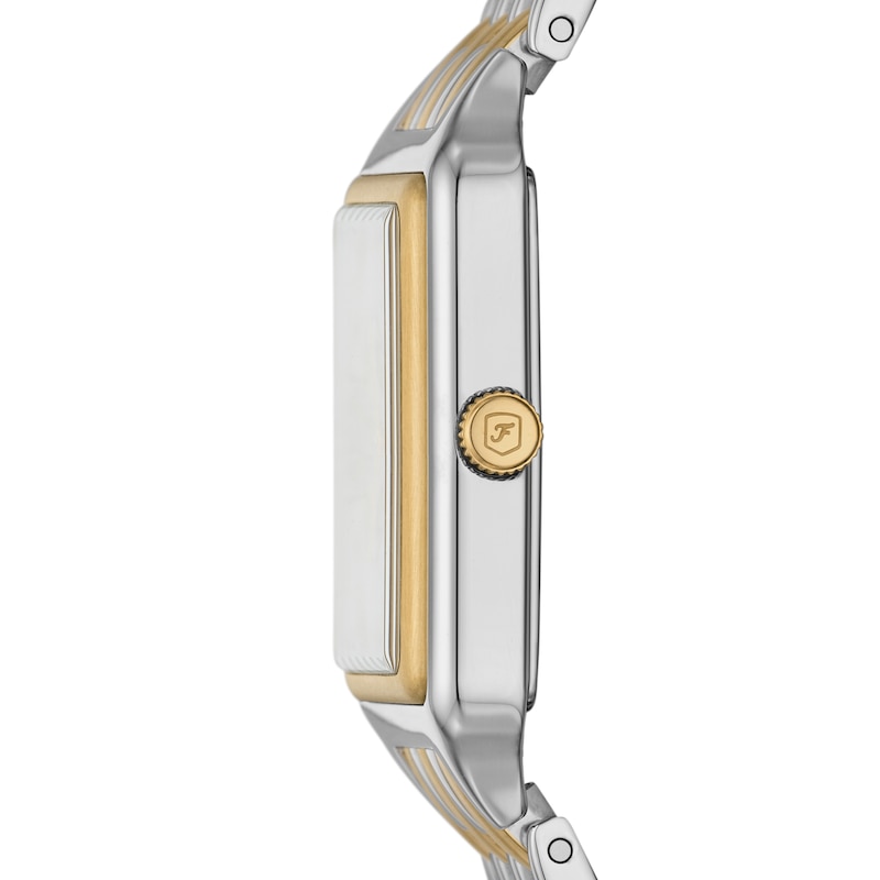 Main Image 2 of Ladies’ Fossil Raquel Rectangular Two-Tone Watch with Silver Satin Dial (Model: ES5368)
