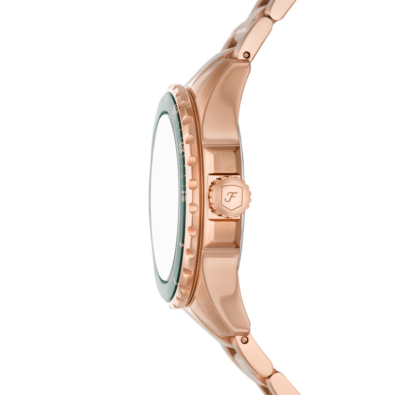Main Image 2 of Ladies' Fossil Blue Dive Watch with Green Dial and Simulated Crystal Accents (Model: ES5371)
