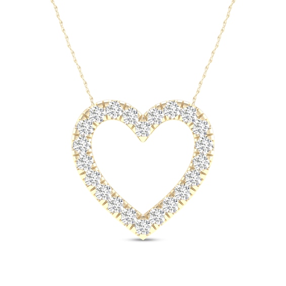 1 CT. T.w. Certified Lab-Grown Diamond Heart Necklace in 14K Gold (F/Si2)