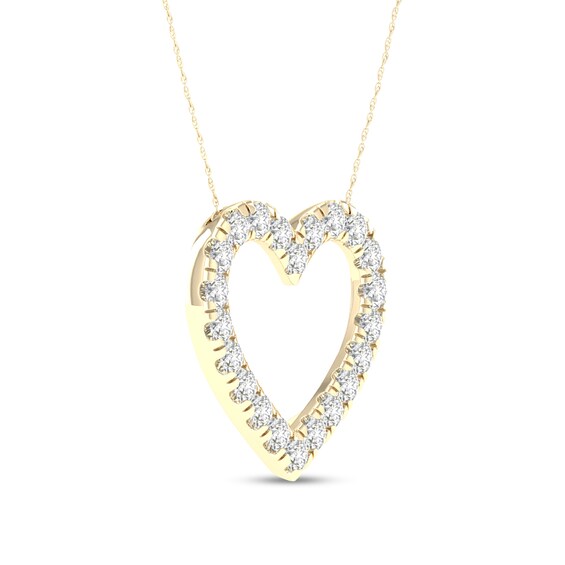 1 CT. T.w. Certified Lab-Grown Diamond Heart Necklace in 14K Gold (F/Si2)