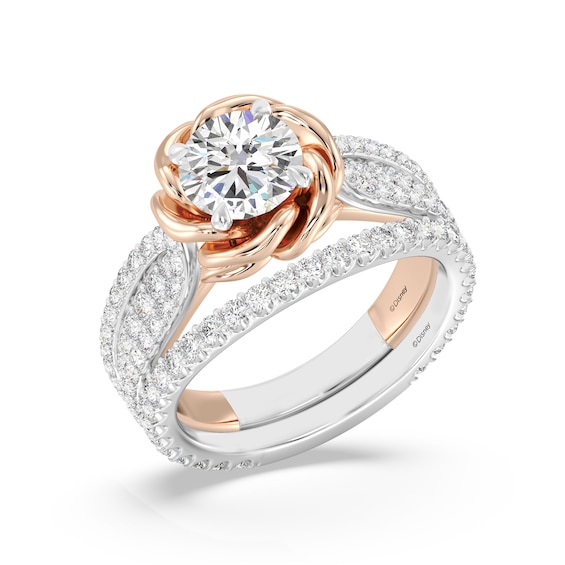 Enchanted Star Belle 2-1/4 CT. T.w. Certified Lab-Grown Diamond Rose Engagement Ring in 14K Two-Tone Gold (F/Vs2)