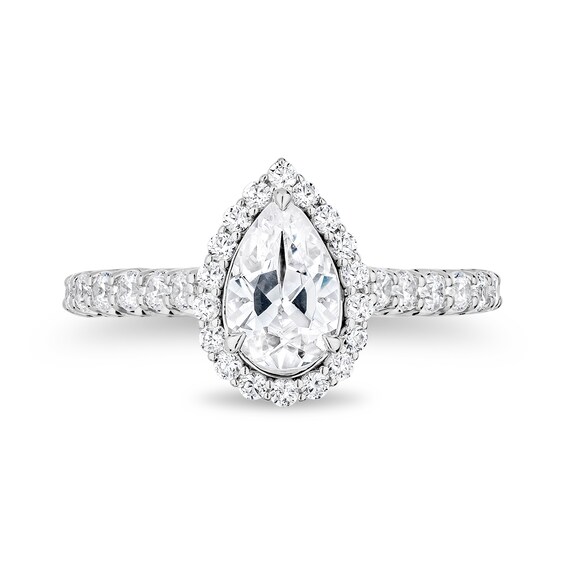 Enchanted Star Ariel 1-7/8 CT. T.w. Pear-Shaped Certified Lab-Grown Diamond Frame Engagement Ring in 14K White Gold
