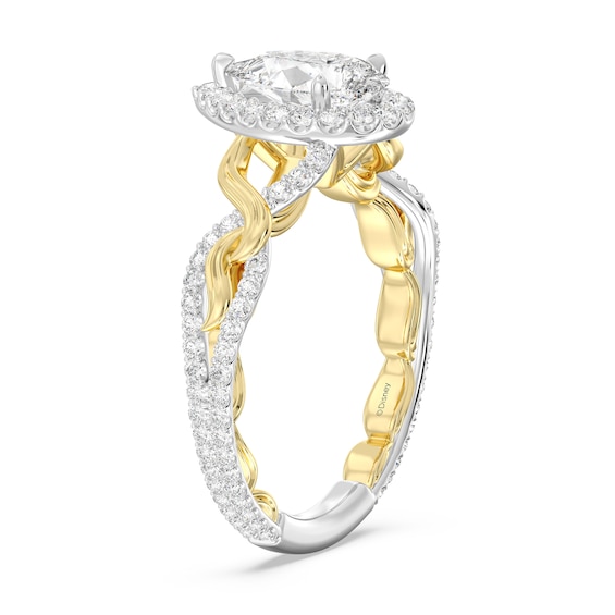 Enchanted Star Rapunzel 2 CT. T.w. Pear-Shaped Certified Lab-Grown Diamond Braid Engagement Ring in Two-Tone Gold