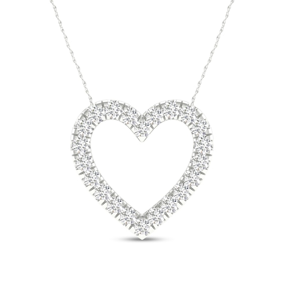 1 CT. T.w. Certified Lab-Grown Diamond Heart Necklace in 14K White Gold (F/Si2)