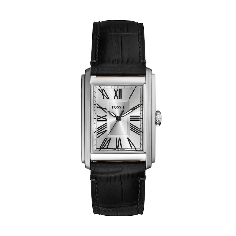 Main Image 1 of Men’s Fossil Carraway Rectangular Watch with Silver-Tone Dial (Model: FS6078)