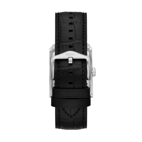Menâs Fossil Carraway Rectangular Watch with Silver-Tone Dial (Model: Fs6078)