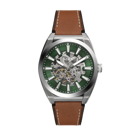 Menâs Fossil Everett Automatic Watch with Green Dial (Model: Me3261)