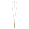 Thumbnail Image 2 of Ladies' Fossil Harwell Rectangular Watch Necklace with Gold-Tone Dial (Model: ES533 )