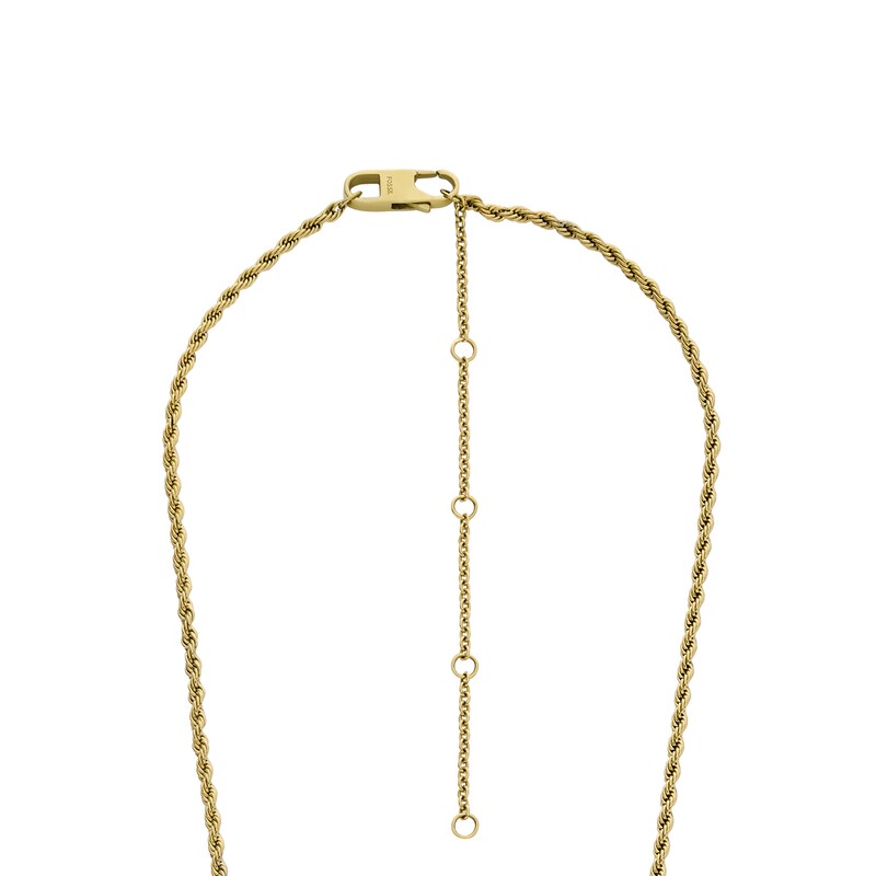 Main Image 4 of Ladies' Fossil Harwell Rectangular Watch Necklace with Gold-Tone Dial (Model: ES533 )