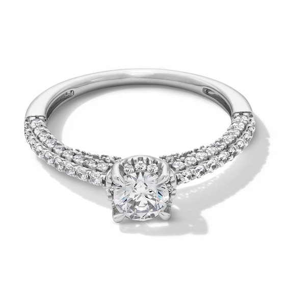 1 CT. T.w. Diamond Frame Engagement Ring in 14K White Gold