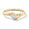 Thumbnail Image 1 of 1/2 CT. T.W. Diamond Bezel-Set Bypass Shank Engagement Ring in 14K Gold