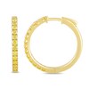 Thumbnail Image 2 of 1 CT. T.W.  Yellow Lab-Grown Diamond Hoop Earrings in 10K Gold (SI2)