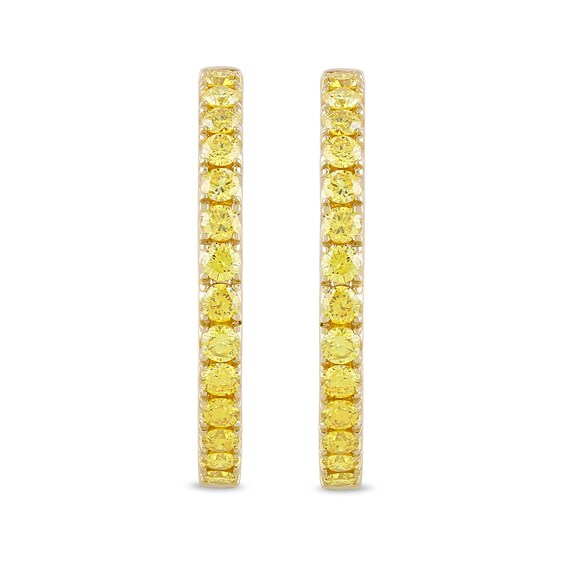 1 CT. T.w. Yellow Lab-Grown Diamond Hoop Earrings in 10K Gold (Si2)