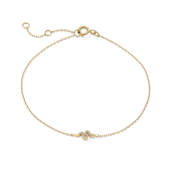 Lab-Grown Diamond Accent Snake Bracelet in 10K Gold