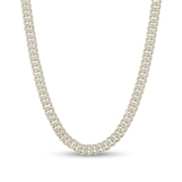 5 CT. T.W. Diamond Curb Chain Necklace in Hollow Sterling Silver with 10K Gold Plate - 22"
